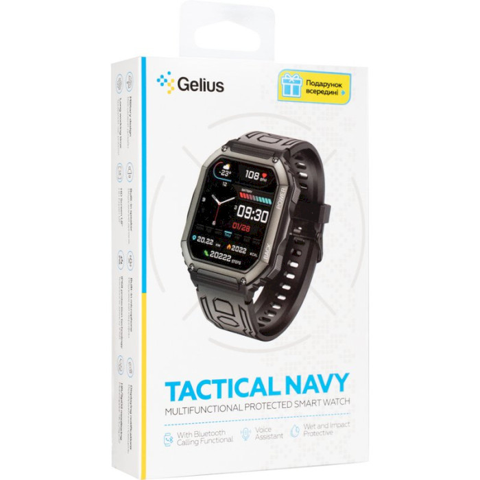 Тактические смарт-часы GELIUS Tactical Navy Black