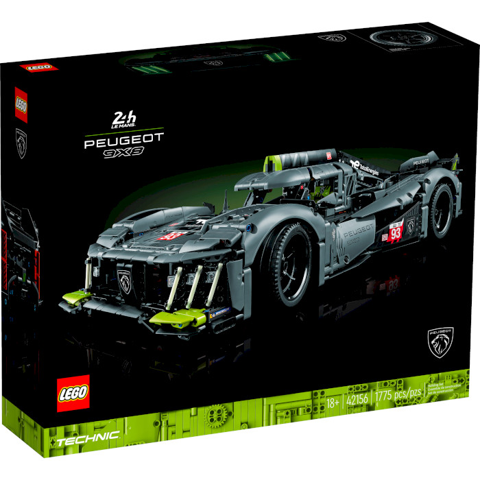 Конструктор LEGO Technic Peugeot 9X8 24H Le Mans Hybrid Hypercar 1775дет. (42156)