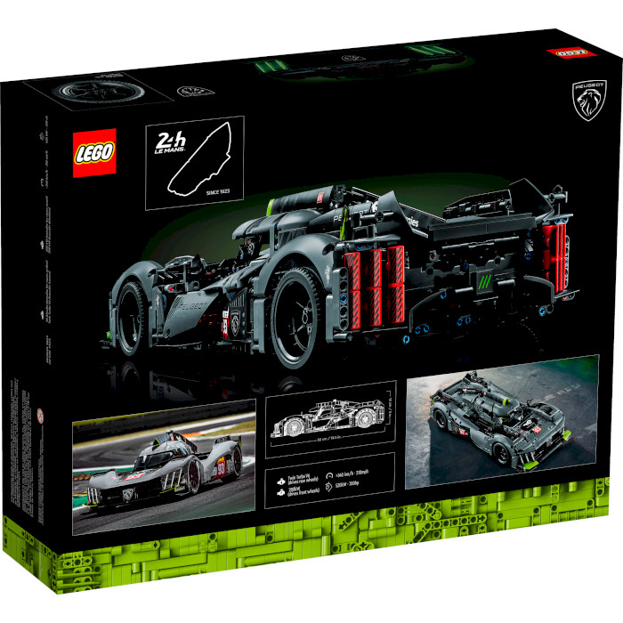 Конструктор LEGO Technic Peugeot 9X8 24H Le Mans Hybrid Hypercar 1775дет. (42156)