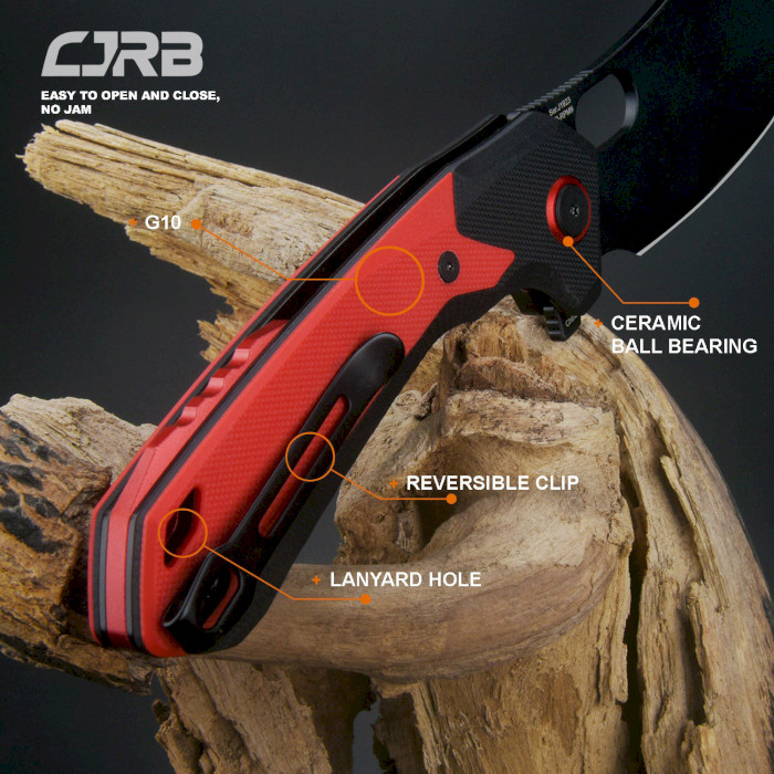 Складаний ніж CJRB Caldera Black Blade G10 Red (J1923-BRE)