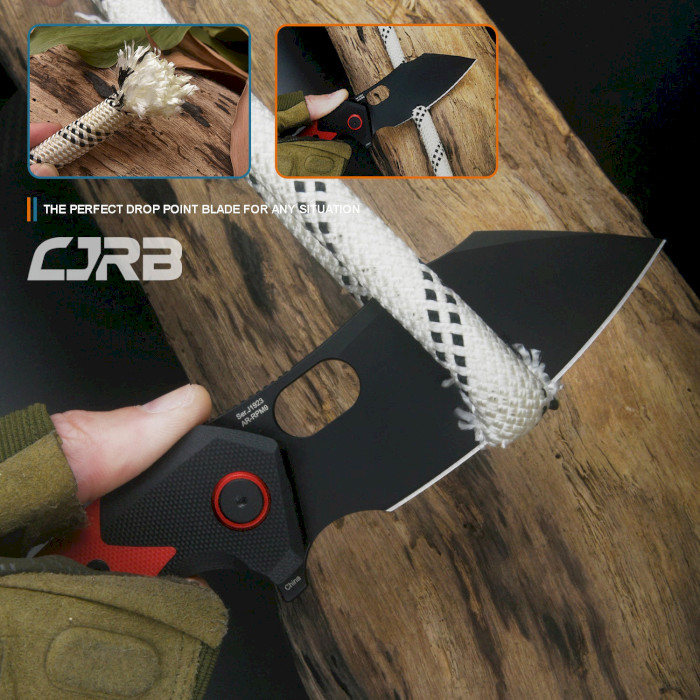 Складаний ніж CJRB Caldera Black Blade G10 Red (J1923-BRE)