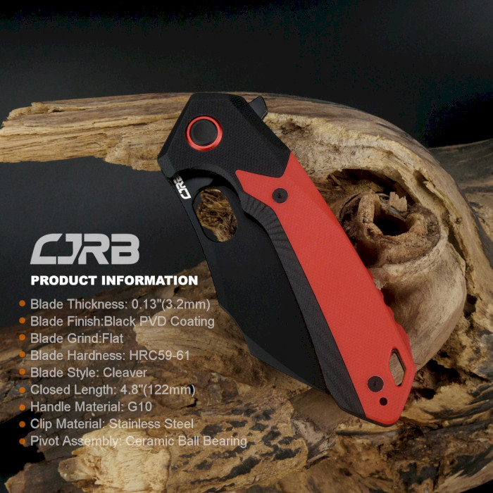 Складаний ніж CJRB Caldera Black Blade G10 Red (J1923-BRE)