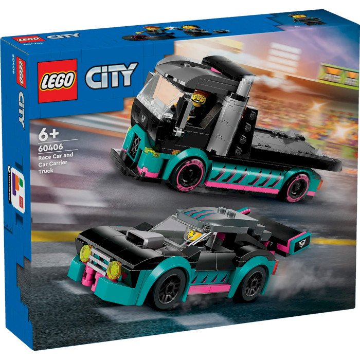 Конструктор LEGO City Гоночный автомобиль и автовоз 328дет. (60406)