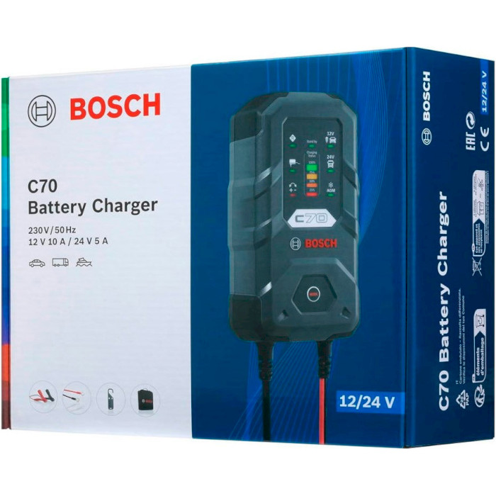 Зарядное устройство для АКБ BOSCH C70 GEL/AGM/SLA 12V/24V 5/10А