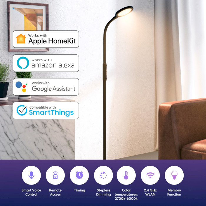 Розумний торшер MEROSS MSL610 3-in-1 Smart Floor Lamp 12W