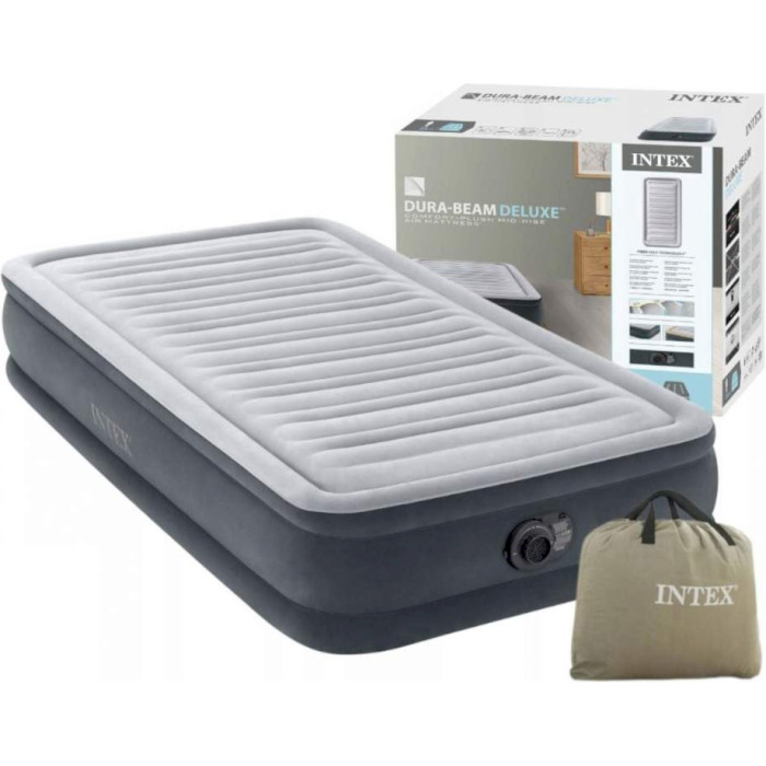 Надувной матрас INTEX Dura-Beam Deluxe 67766 191x99 Gray