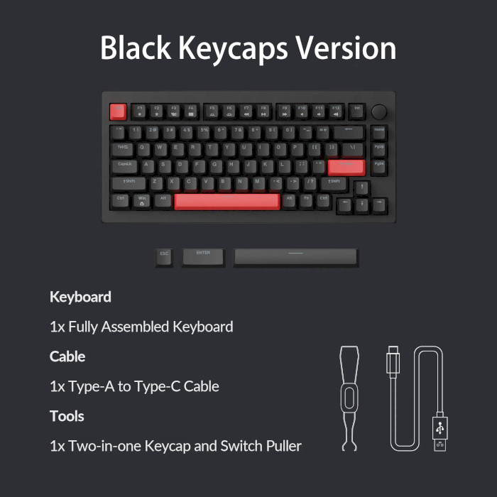 Клавиатура LEMOKEY X4 Keychron Mechanical Brown Switch Black