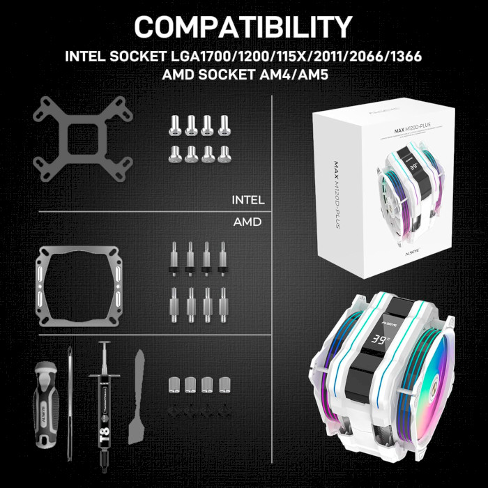 Кулер для процессора ALSEYE M120D Plus White (AS.01.01.0043)