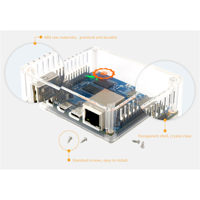 Корпус ORANGE PI for Zero2 ABS Transparent