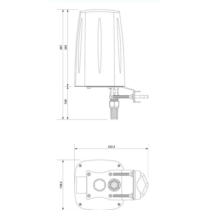 LTE антена QUWIRELESS QuSpot A240S for RUT2xx LTE + Wi-Fi всеспрямована 4dBi