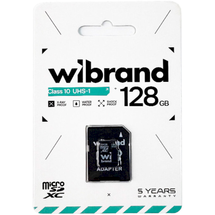 Карта пам'яті WIBRAND microSDXC 128GB UHS-I Class 10 + SD-adapter (WICDHU1/128GB-A)