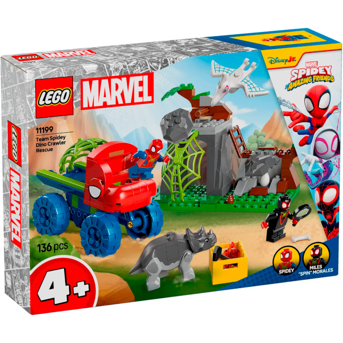 Конструктор LEGO Super Heroes Marvel Спасательный автомобиль для динозавров команды Паука 136дет. (11199)