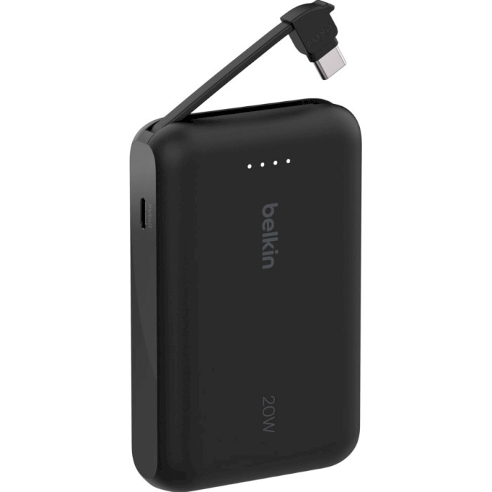 Повербанк BELKIN Boost Charge USB-C PD Power Bank 10K with Integrated Cable 10000mAh Black (BPB021HQBK)