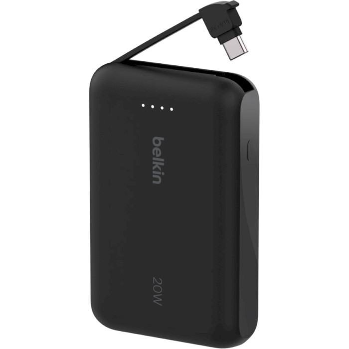 Повербанк BELKIN Boost Charge USB-C PD Power Bank 10K with Integrated Cable 10000mAh Black (BPB021HQBK)