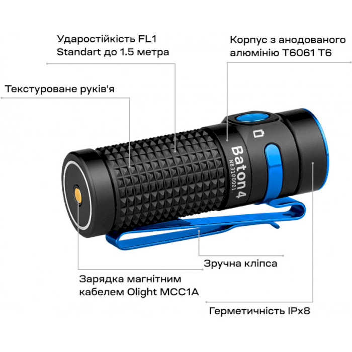 Ліхтар OLIGHT Baton 4 Black