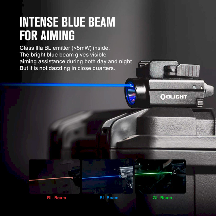 Ліхтар тактичний підствольний OLIGHT Baldr S BL Blue Beam Blue Laser Black