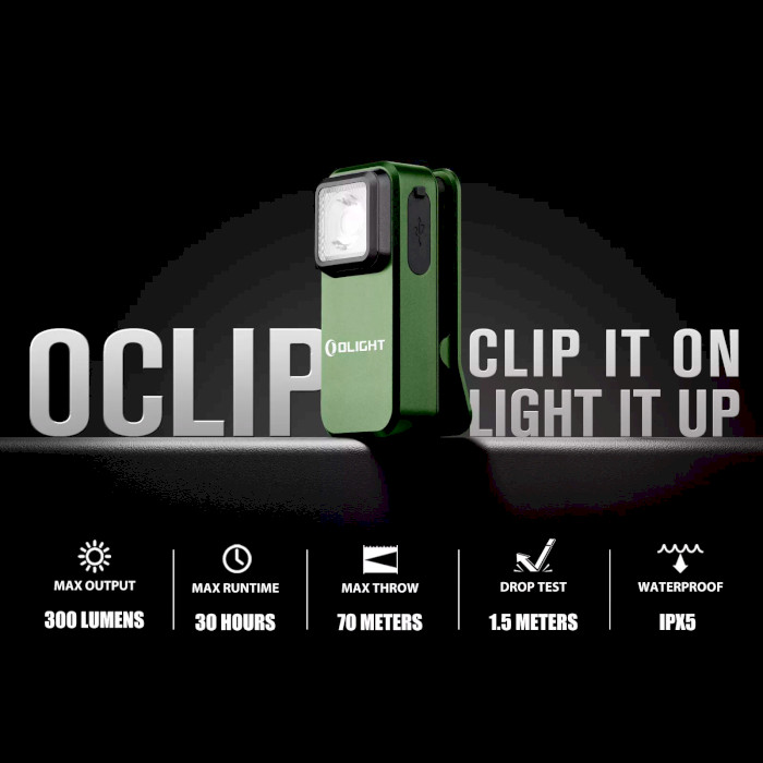 Ліхтар-брелок OLIGHT Oclip OD Green