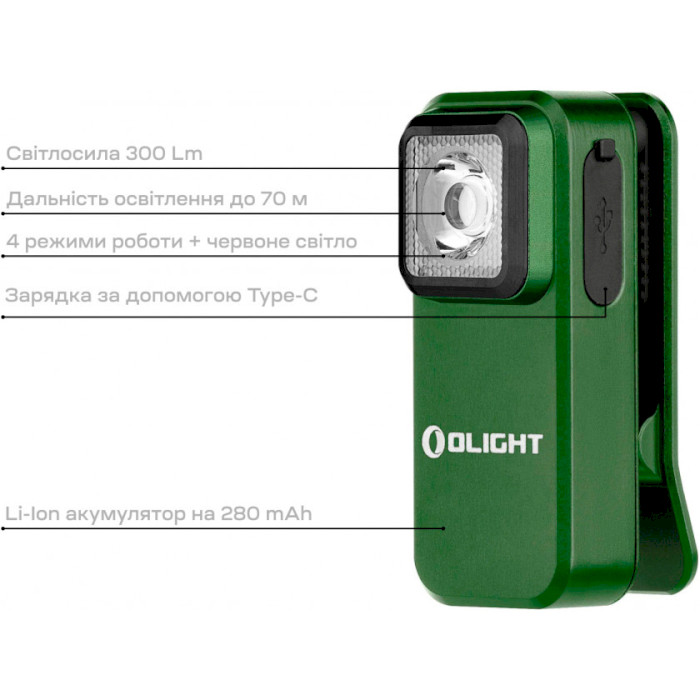 Ліхтар-брелок OLIGHT Oclip OD Green