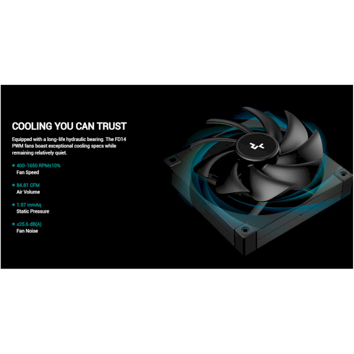 Вентилятор DEEPCOOL FD14 Black (R-FD14-BKNPN1-G)