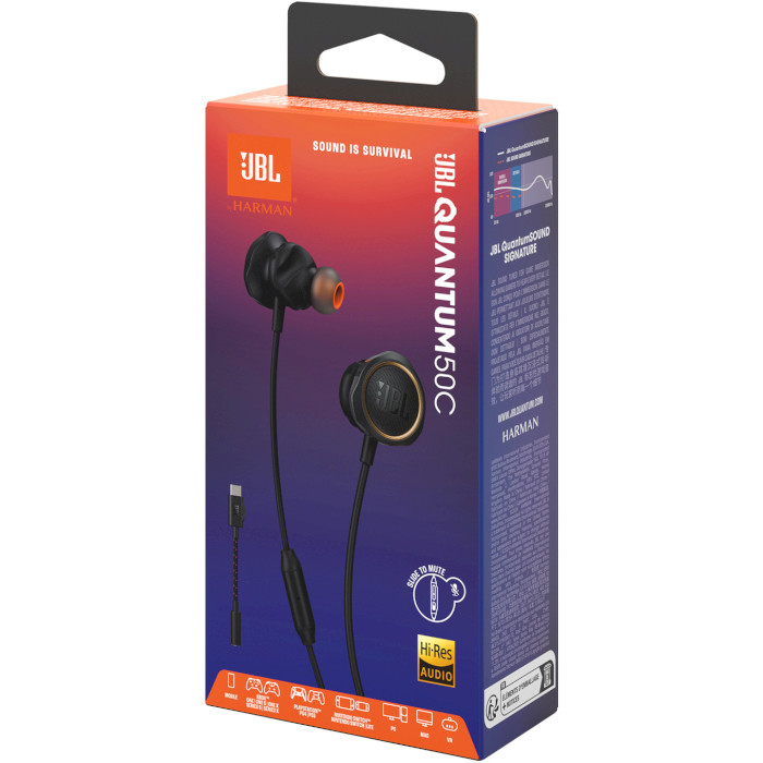 Навушники геймерскі JBL Quantum 50C Black (JBLQTUM50CBLK)