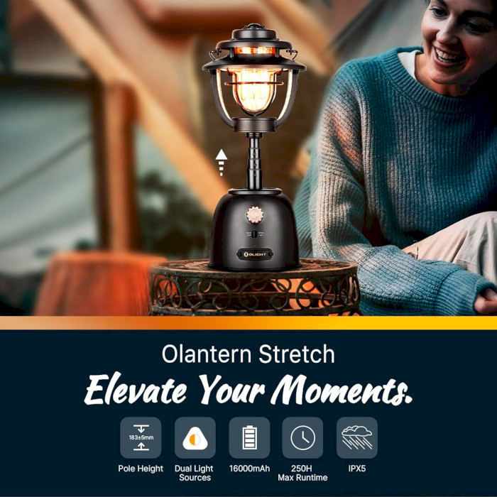 Ліхтар кемпінговий OLIGHT Olantern Stretch Black