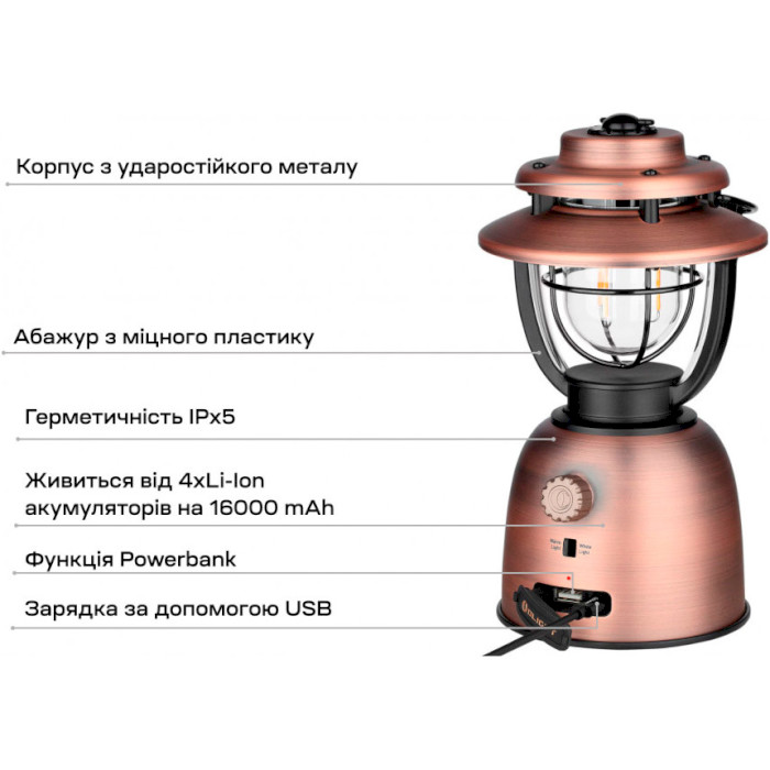 Ліхтар кемпінговий OLIGHT Olantern Stretch Vintage Copper