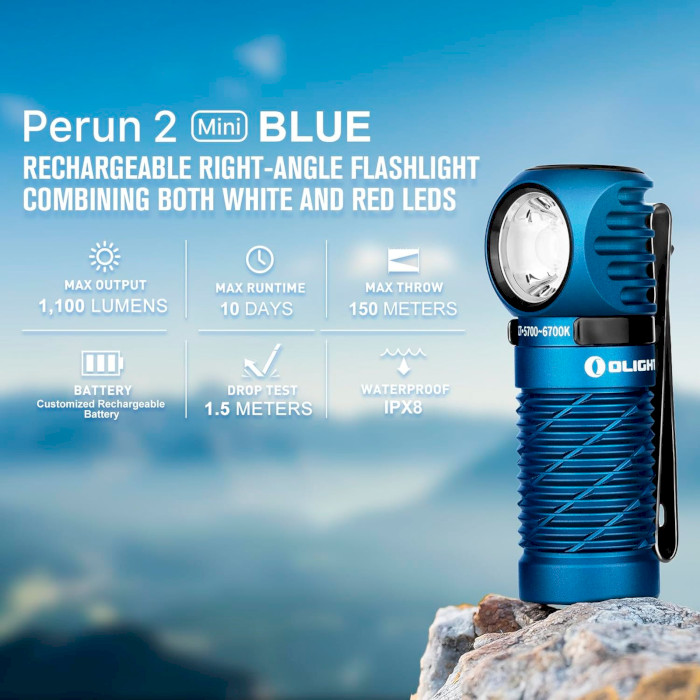 Ліхтар налобний OLIGHT Perun 2 Mini Midnight Blue