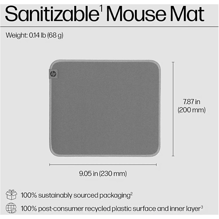 Коврик для мыши HP 100 Sanitizable Mouse Pad (8X594AA)