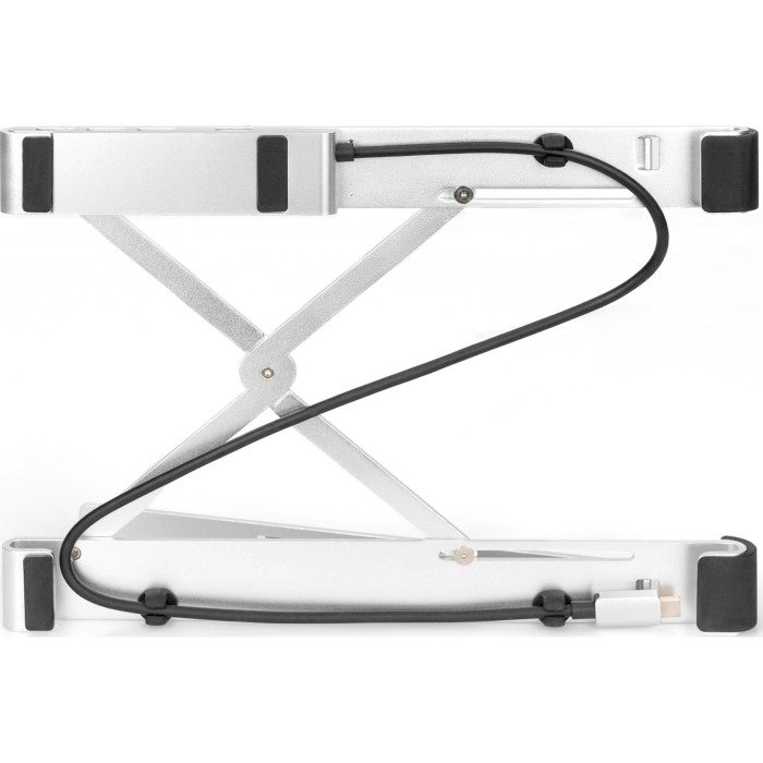 Подставка для ноутбука DIGITUS Variable Notebook Stand with Integrated USB-C Hub, 5 Port Silver