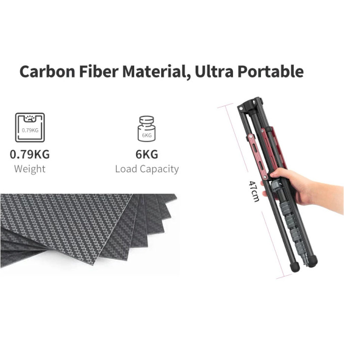 Штатив ULANZI MT-49 Carbon Fiber Portable Light Stand/Camera Tripod (UV-2784)