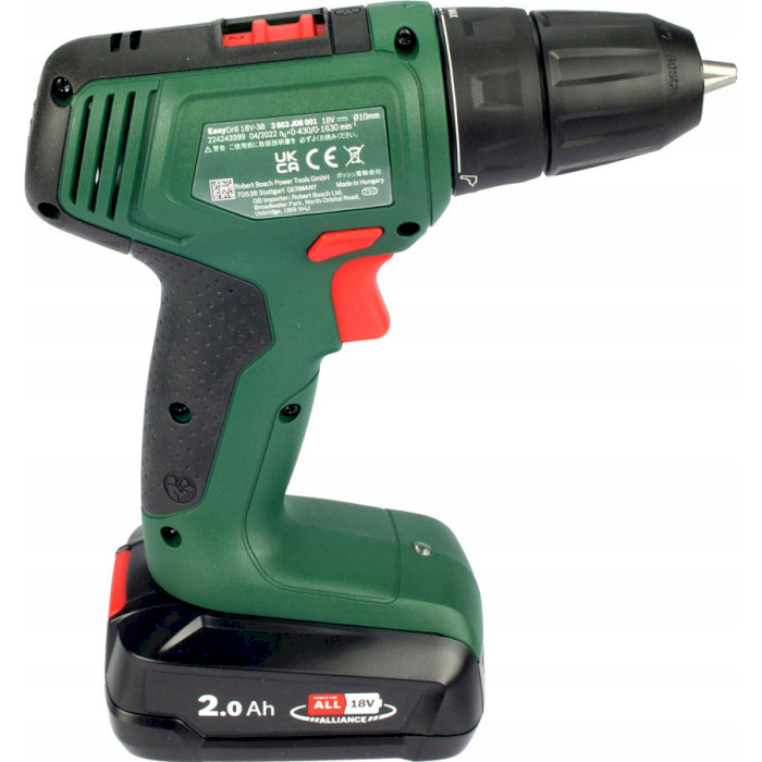 Аккумуляторная дрель-шуруповёрт BOSCH EasyDrill 18V-38 + АКБ 2Ah, ЗУ, кейс (0.603.9D8.003)