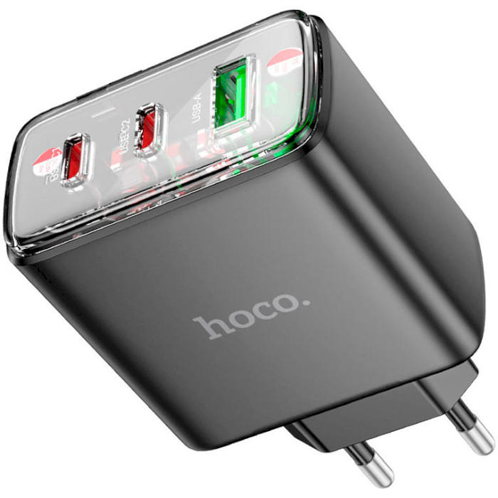 Зарядное устройство HOCO CS44A Smart 2xUSB-C, 1xUSB-A, PD65W, QC3.0 Black (6942007620864)