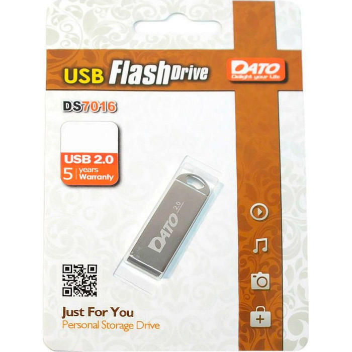 Флешка DATO DS7016 USB2.0 64GB Silver (DS70016-64G)