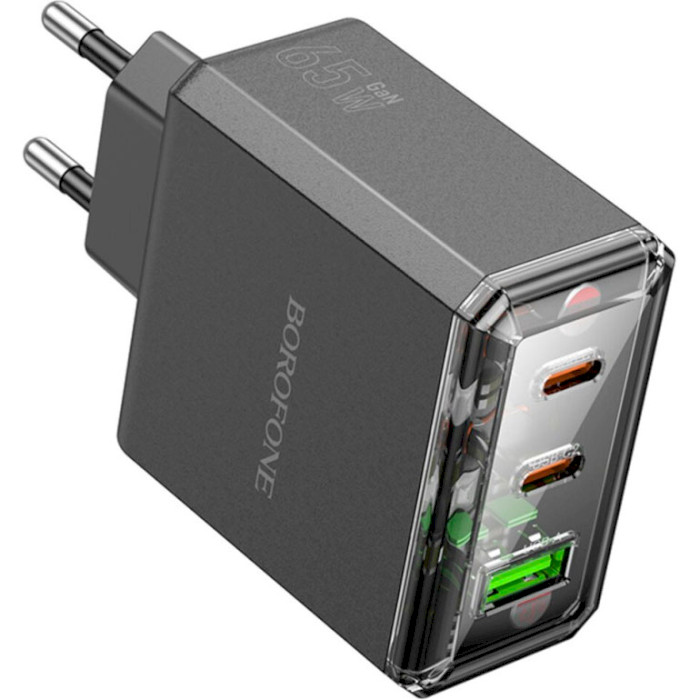 Зарядное устройство BOROFONE BAS34A Treasure 2xUSB-C, 1xUSB-A, PD65W, QC3.0 Black