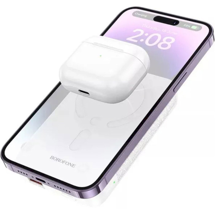 Повербанк с беспроводной зарядкой BOROFONE BJ47 Quick 10000mAh White