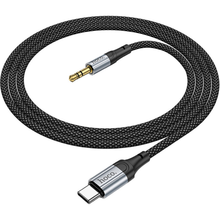 Кабель HOCO UPA26 Fresh AUX Audio Cable Type-C to 3.5mm 1м Black (6942007608824)