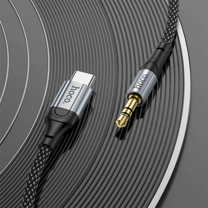 Кабель HOCO UPA26 Fresh AUX Audio Cable Type-C to 3.5mm 1м Black (6942007608824)