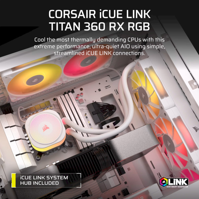 Система водяного охлаждения CORSAIR iCUE Link Titan 360 RX RGB White (CW-9061021-WW)