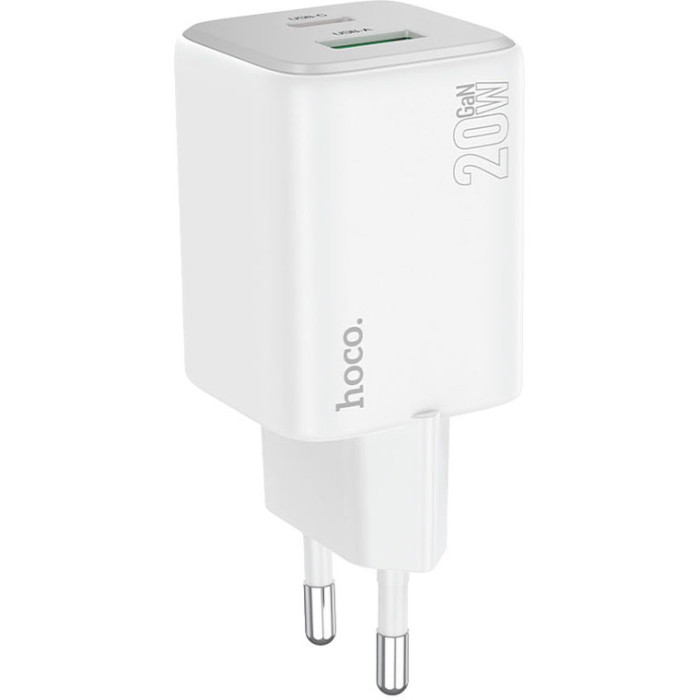 Зарядний пристрій HOCO N41 Almighty 1xUSB-A, 1xUSB-C, PD20W, QC3.0 White (6942007617031)