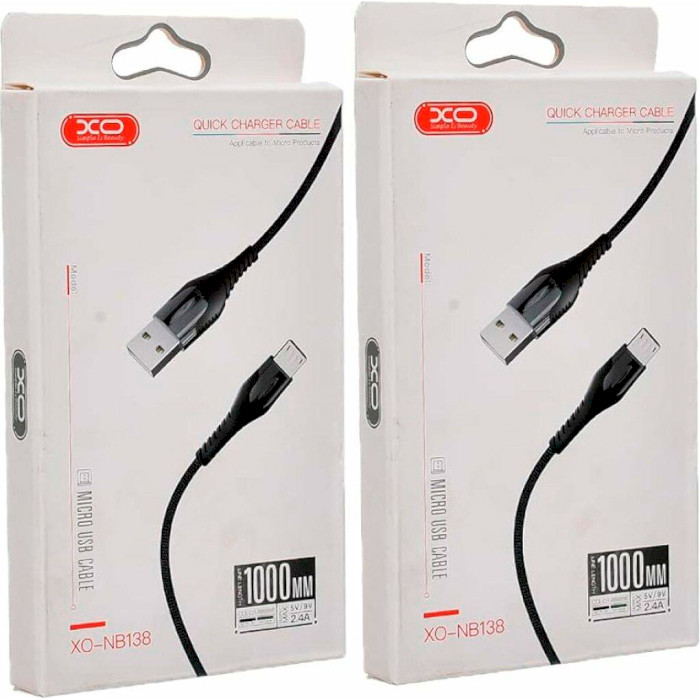 Кабель XO NB138 USB-A to Micro-USB 1м Black