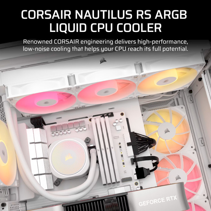 Система водяного охлаждения CORSAIR Nautilus 240 RS ARGB White (CW-9060094-WW)