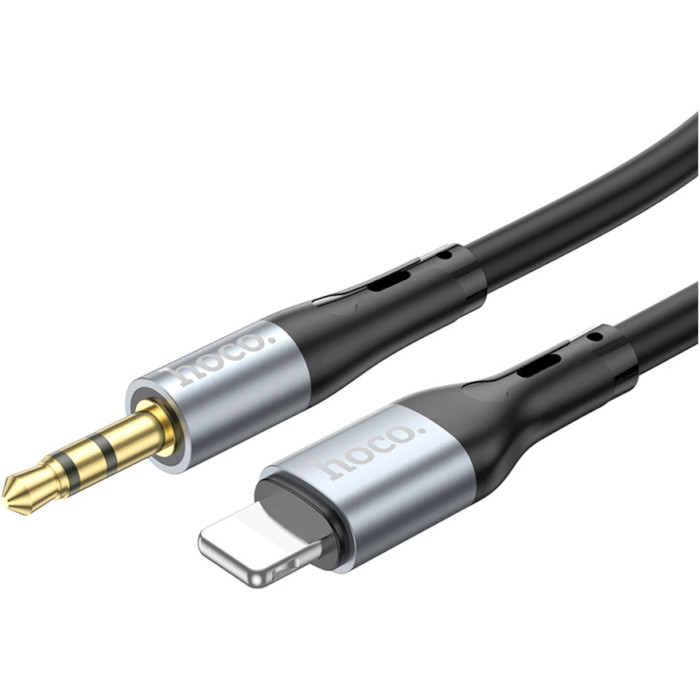 Кабель HOCO UPA22 Silicone Digital Audio Conversion Cable Lightning - AUX 1м Black (6931474769473)