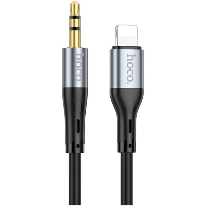 Кабель HOCO UPA22 Silicone Digital Audio Conversion Cable Lightning - AUX 1м Black (6931474769473)