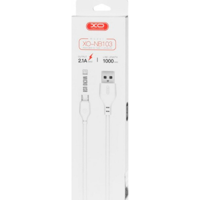 Кабель XO NB103 USB-A to Micro-USB 1м White