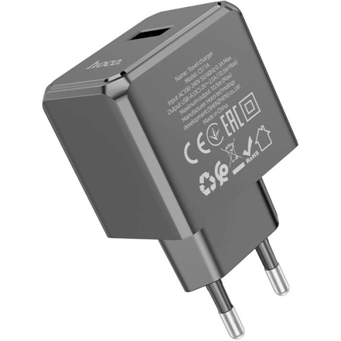 Зарядний пристрій HOCO CS11A Ocean 1xUSB-A, 2.1A Black (6942007603546)