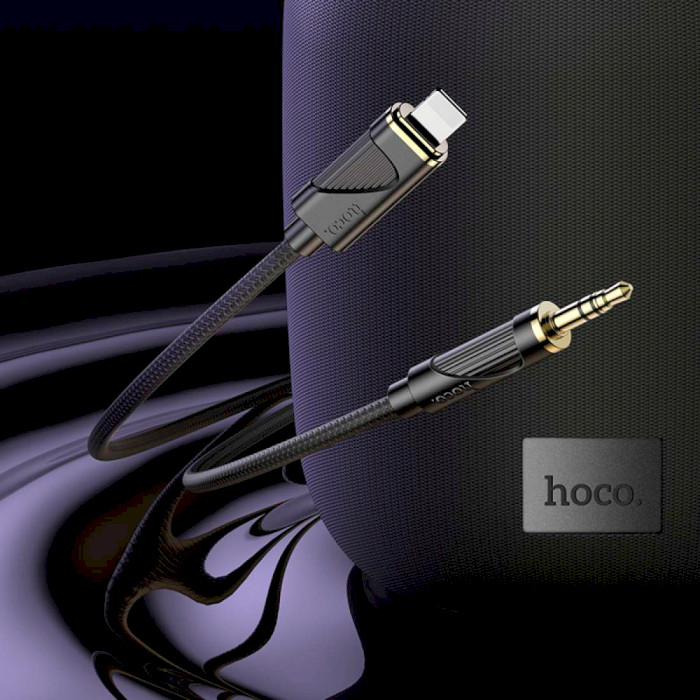 Кабель HOCO UPA30 Friend Digital Audio Conversion Cable Lightning - AUX 1м Black (6942007625494)