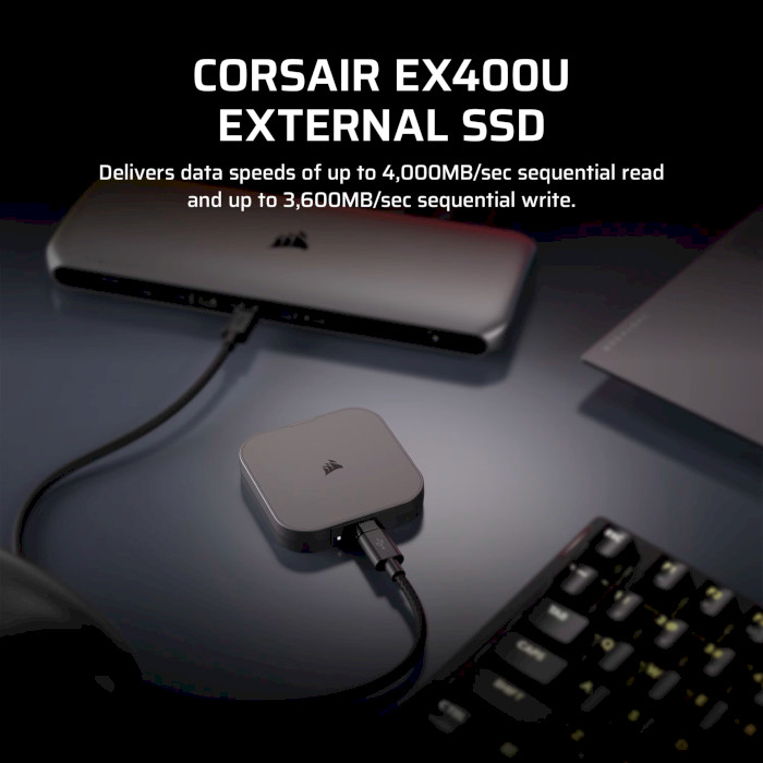 Портативный SSD диск CORSAIR EX400U 2TB USB4 (CSSD-EX400U2TB)