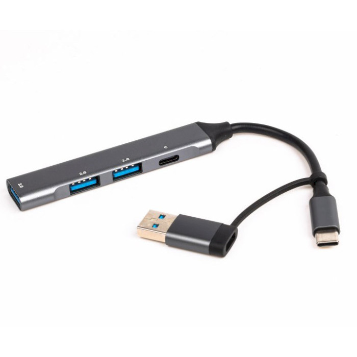 USB-хаб MAXXTER USB-A/C to 1xUSB3.0, 2xUSB2.0, 1xUSB-C (HU3C-4P1CN-01)