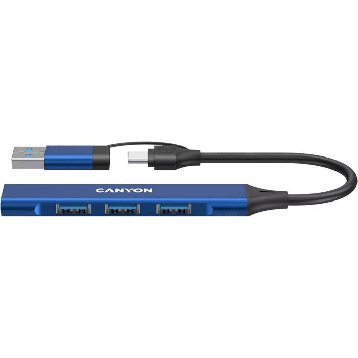 USB-хаб CANYON DS-02 USB-A/C 4-in-1 Hub Blue (CNS-TDS02BL)