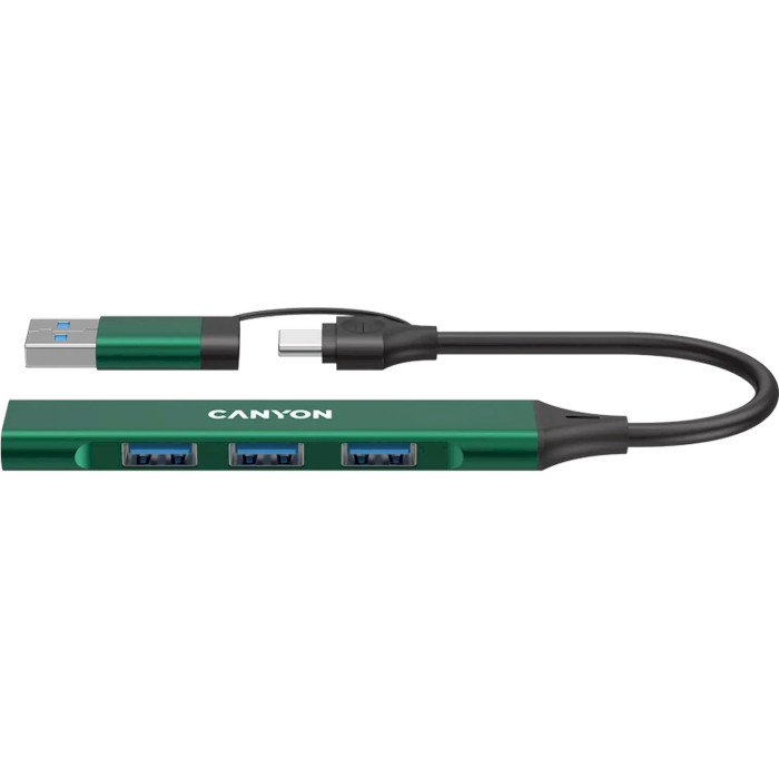 USB-хаб CANYON DS-02 USB-A/C 4-in-1 Hub Green (CNS-TDS02GR)